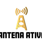 Logo Antena Ativa com símbolo de antena e nome em destaque