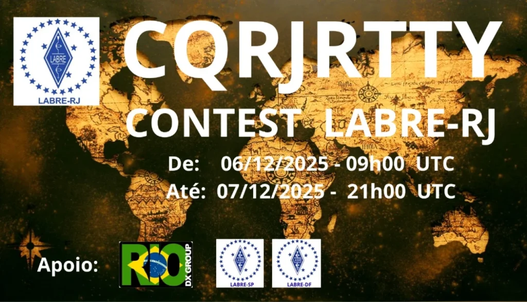 CQRJRTTY DX Contest, contest RTTY Cidade do Rio de Janeiro, CQRJRTTY DX Contest 2025, regulamento CQRJRTTY, LABRE RJ CQRJRTTY DX Contest