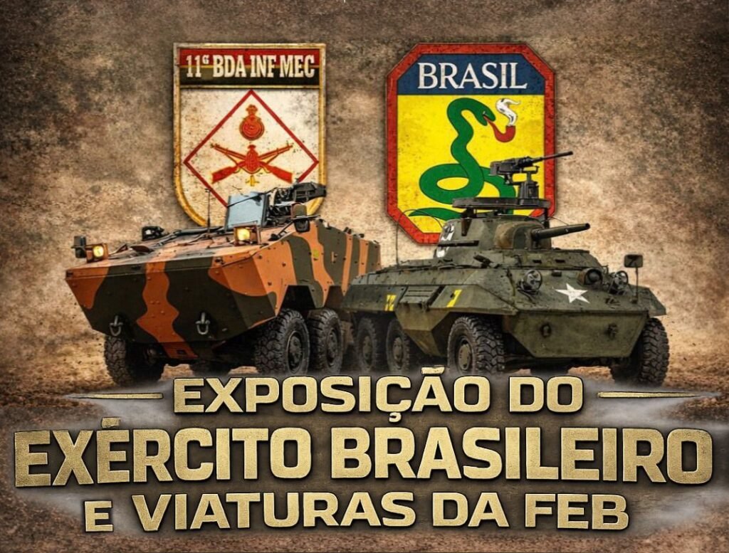Veículos militares em destaque na Exposição do Exército Brasileiro em Campinas