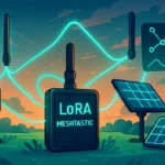 Imagem ilustrativa mostrando uma rede de comunicação como usar LoRa Meshtastic em um ambiente de longas distâncias.