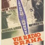 Pôster comemorativo do 90º aniversário da Radio Prague International.