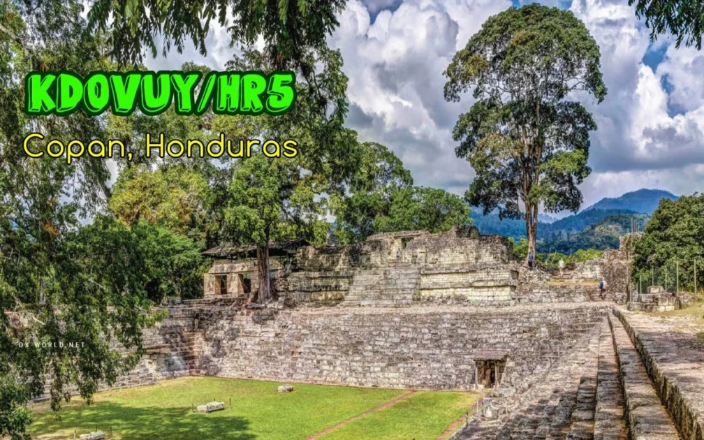 Ruínas de Copan, Honduras, com destaque para KD0VUY/HR5