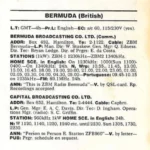 Lista de estações de rádio em Bermuda, 1975, com informações de contato