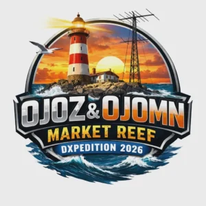 Logotipo da expedição OJ0MN e OJØZ em Market Reef 2026