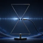 Antena Twin Delta montada com cabo coaxial conectado