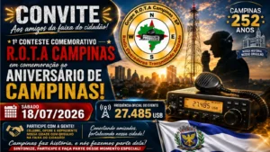 Convite para o 1º Conteste R.O.T.A Campinas, celebrando 252 anos da cidade.