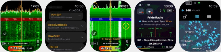 VibeSDR Jr no Apple Watch: guia para uso com SDR remoto